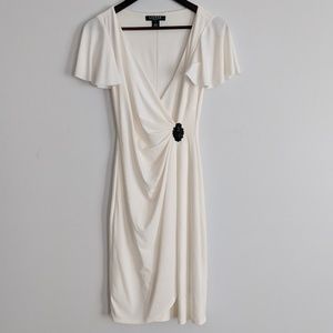 RALPH LAUREN jersey flutter sleeve dress